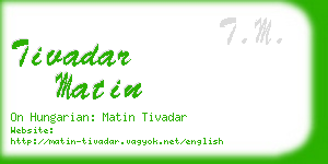 tivadar matin business card